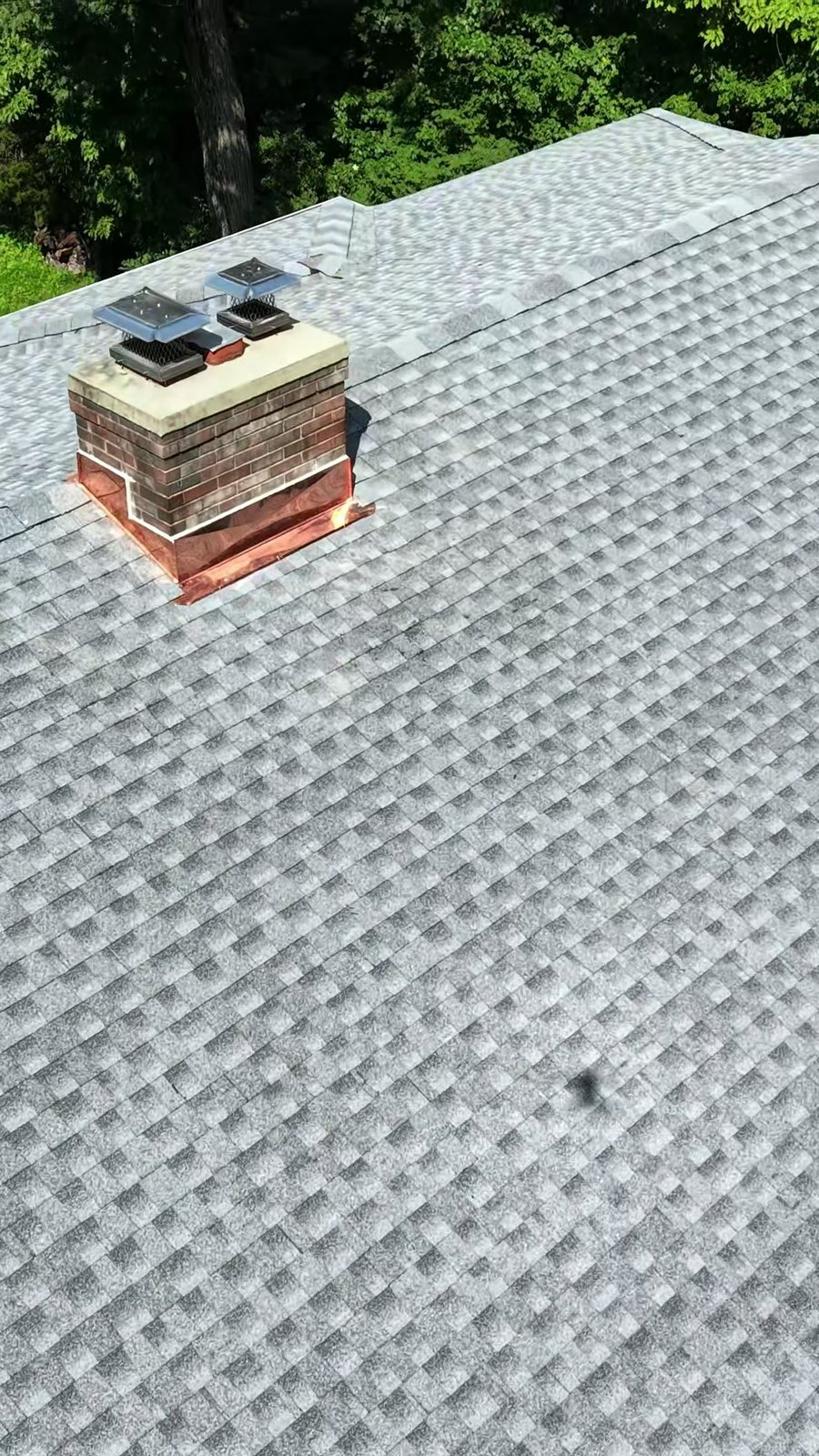 Roof replacement and copper chimney reel